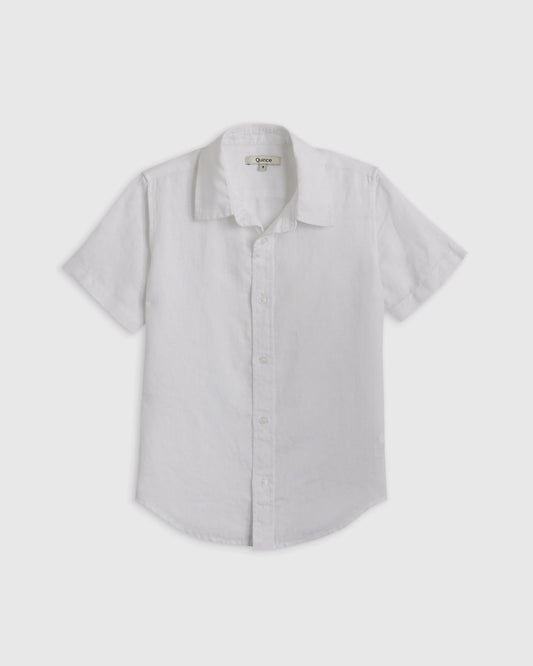 100% European Linen Short Sleeve Shirt - 6 / Flax