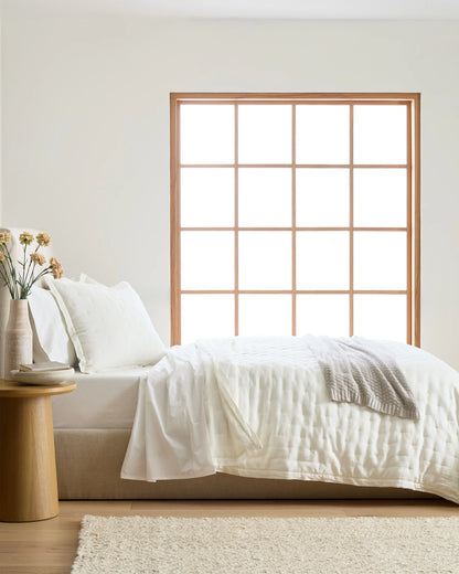 European Linen Dream Quilt Set - Twin / Dusty Olive