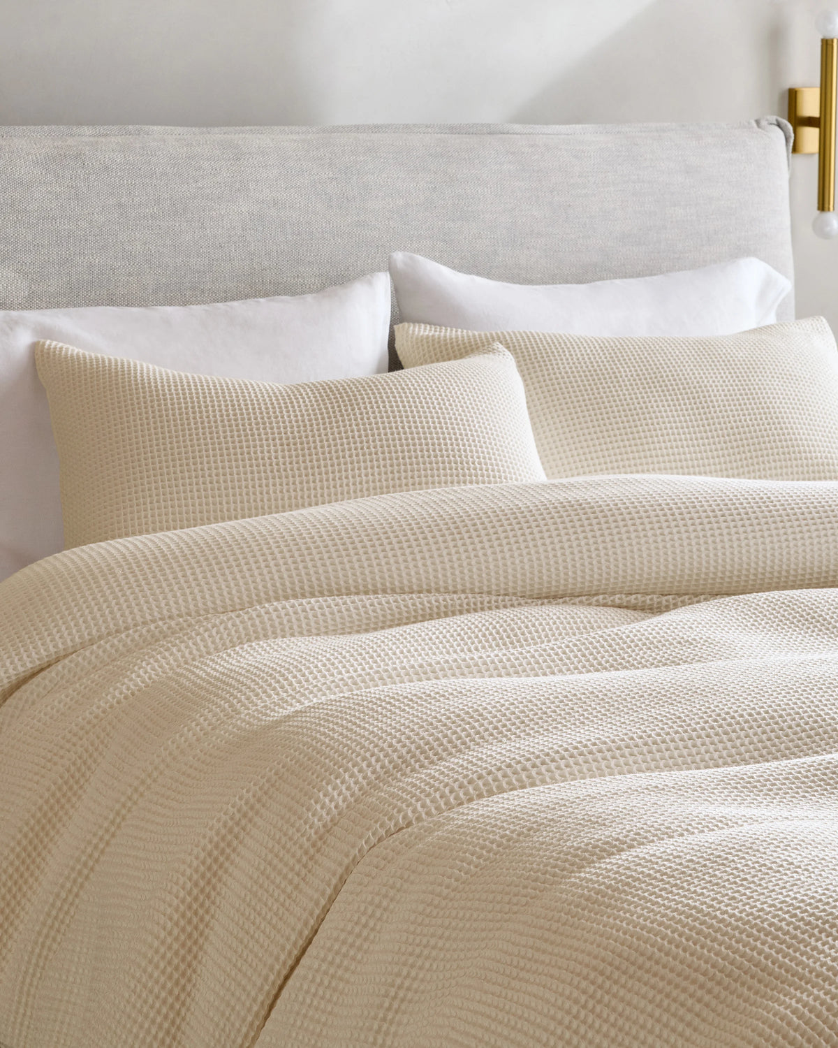 Organic Waffle Duvet Cover - Twin / White