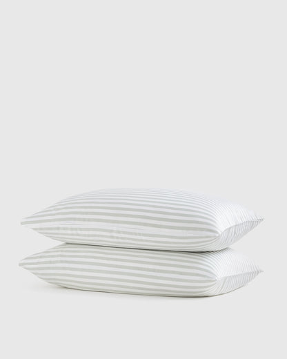 Bamboo Stripe Pillowcase Set - Standard / Double Stripe Espresso