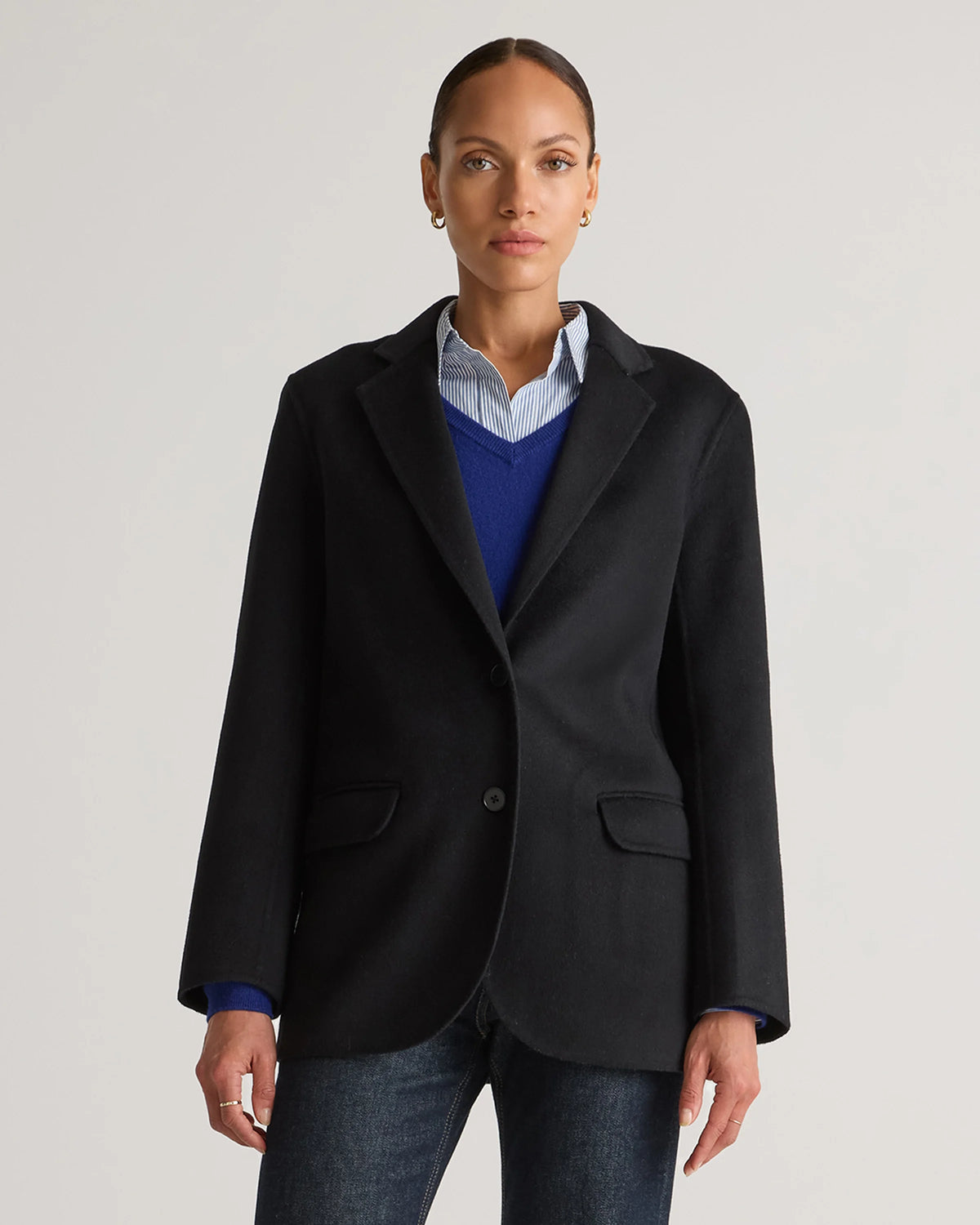 Double-Faced Merino Wool Soft Blazer - XS / Caramel