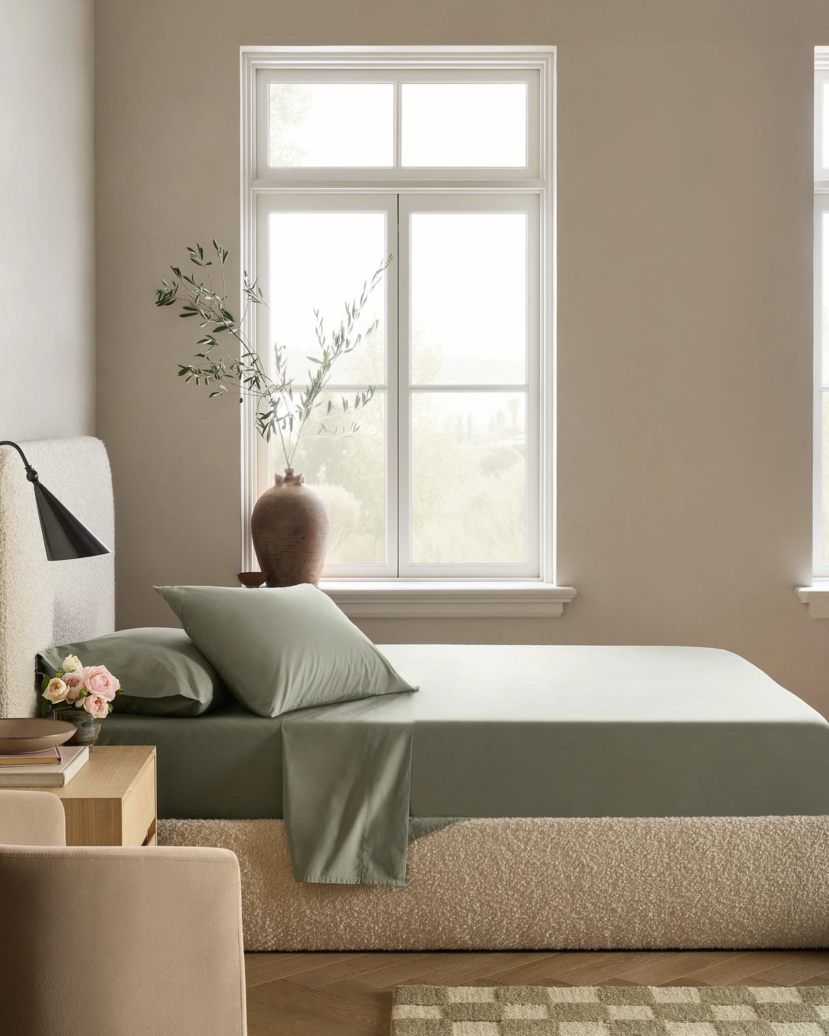 Organic Crisp Percale Deluxe Bedding Bundle - Twin / White