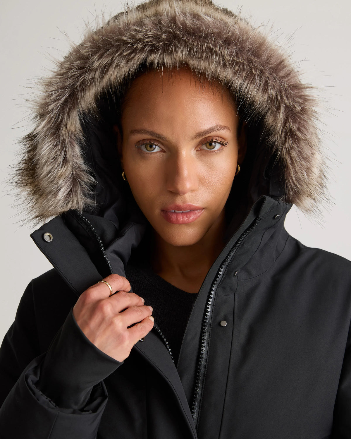 Responsible Down Hooded Long Parka - XS / Storm Blue