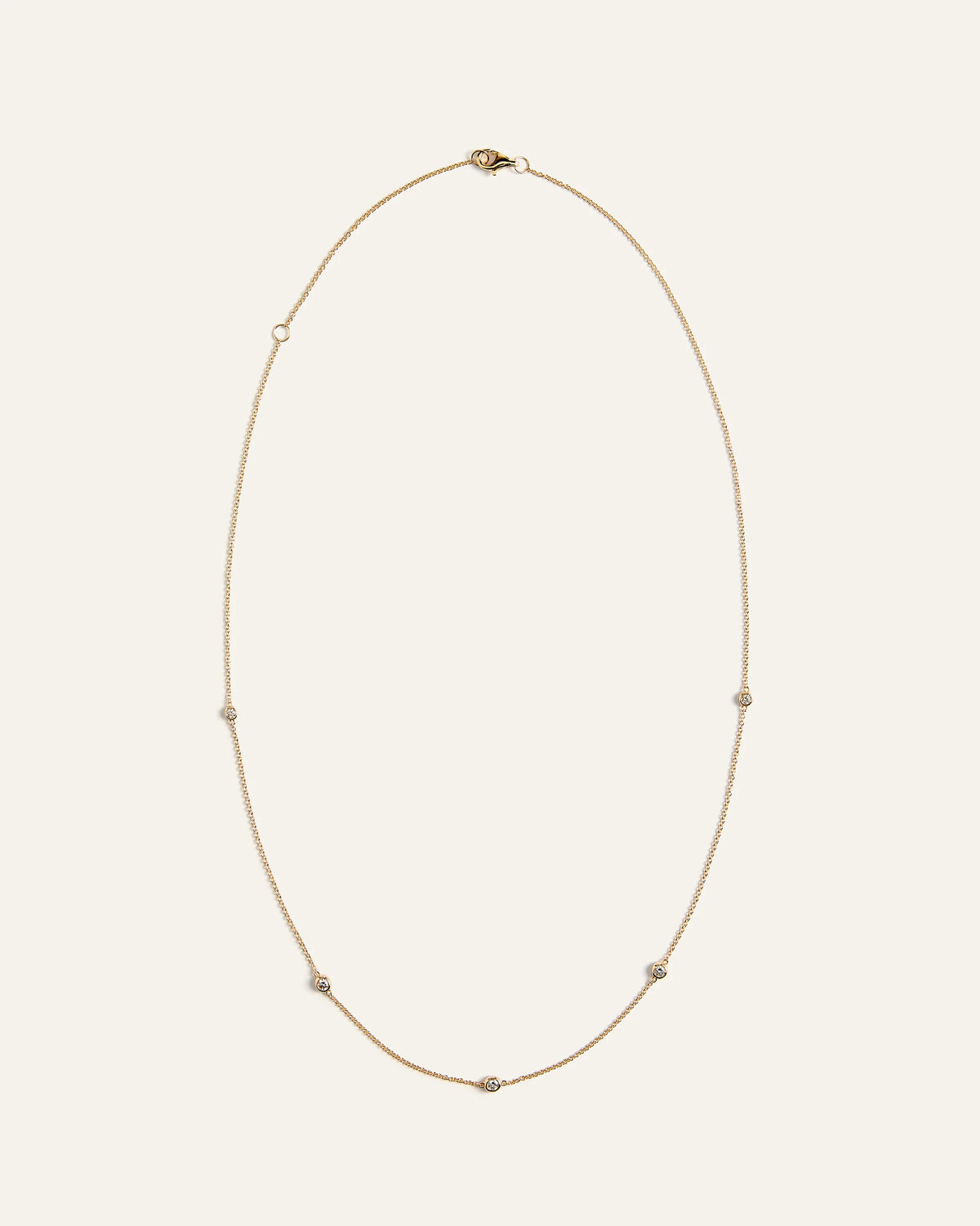 14K Gold Diamond Bezel Station Necklace - One Size / Yellow Gold