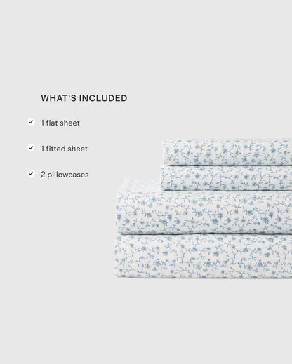Organic Crisp Percale Sheet Set - Twin / White