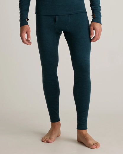 100% Merino Wool Cold Weather Base Layer Bottoms - S / Black