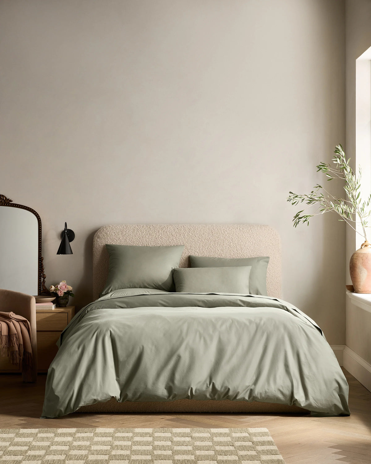 Organic Crisp Percale Duvet Cover Set - Twin / Espresso