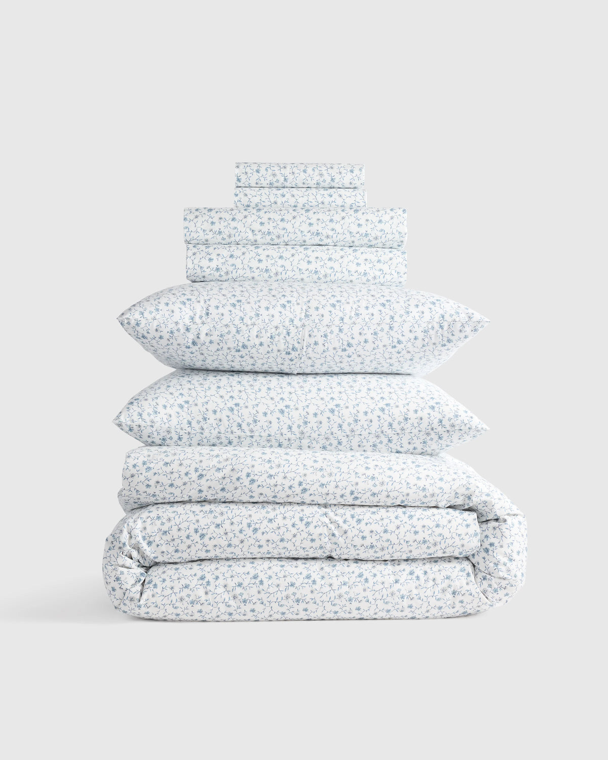 Organic Crisp Percale Deluxe Bedding Bundle - Twin / White