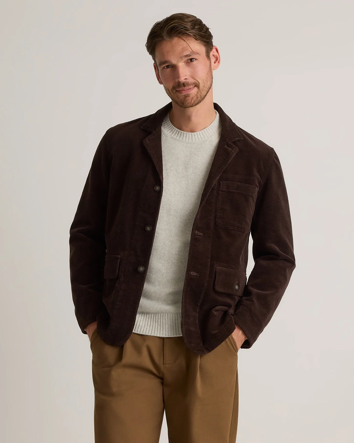 Organic Stretch Corduroy Chore Jacket - S / Seaweed