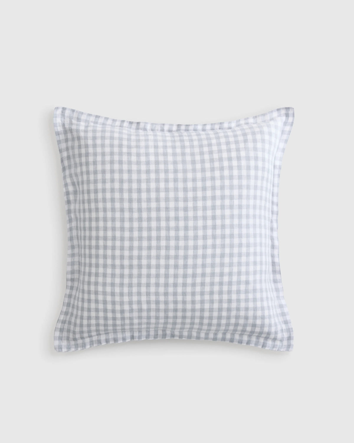 European Linen Gingham Euro Sham - Euro / Blue Fog
