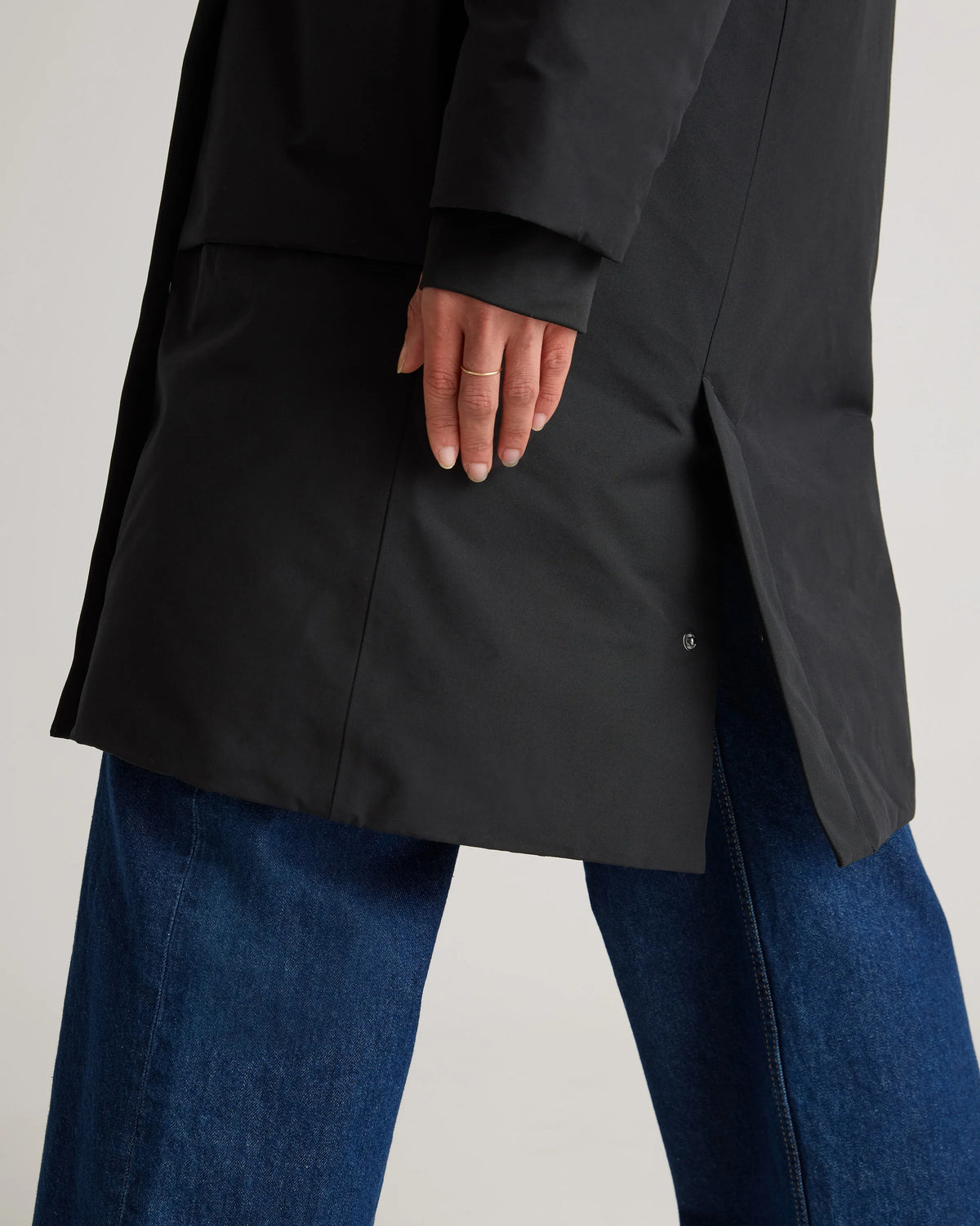 Responsible Down Hooded Long Parka - XS / Storm Blue