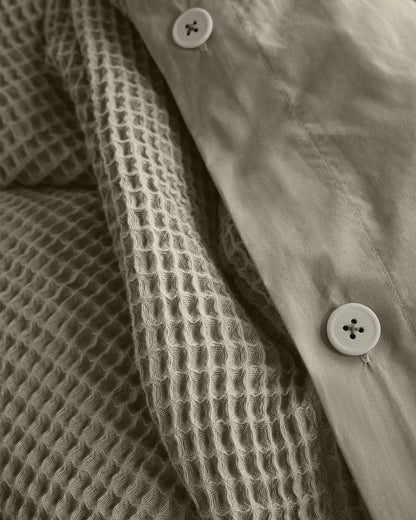 Organic Waffle Duvet Cover - Twin / White