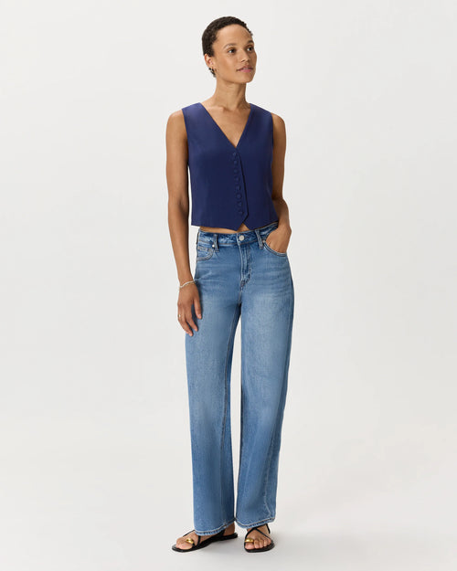 Fluid Crepe Vest - XS / Navy