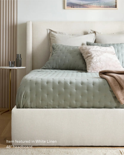 Plush Boucle Wingback Bed - Full / Ivory
