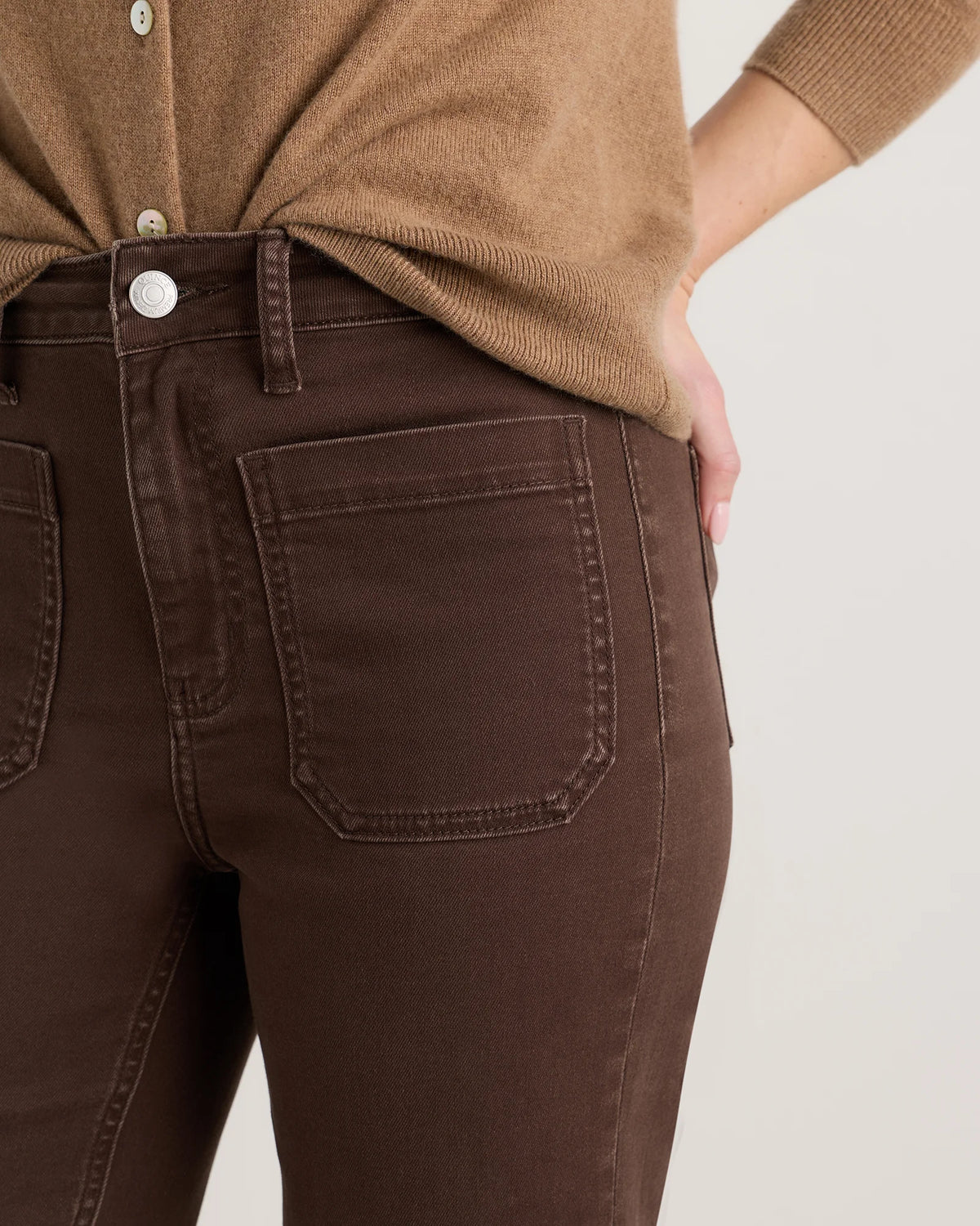 Bella Stretch Patch Pocket Wide Leg Jeans - 24 / Deep Sea Blue