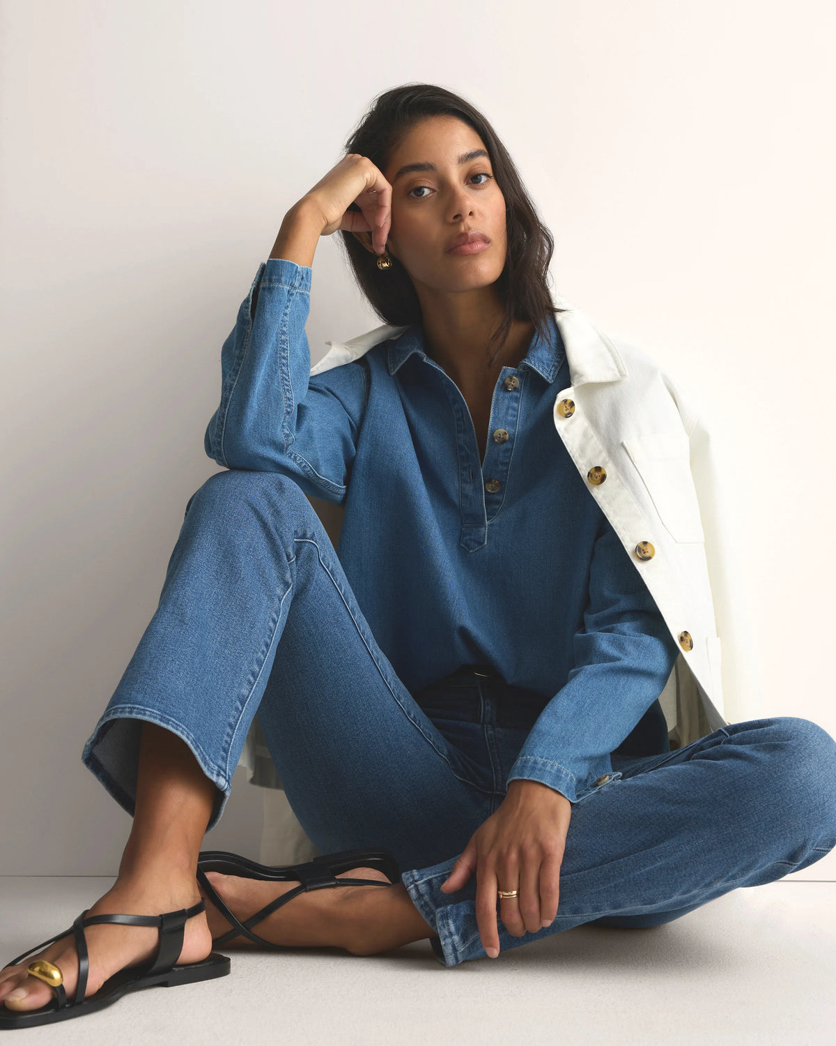 Bella Stretch Kick Flare Jeans - 24 / Deep Rinse