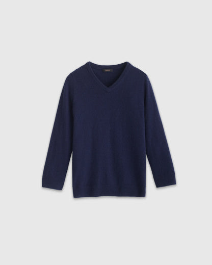 Washable Cashmere V-Neck Sweater - 2T / Black