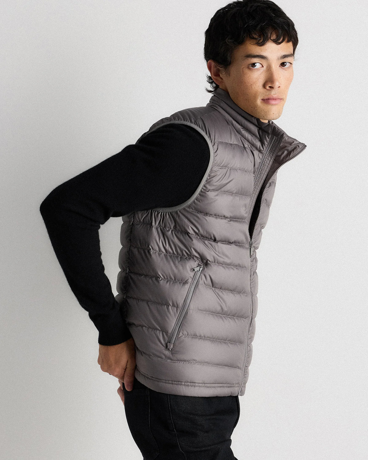 Lightweight Down Packable Puffer Vest - S / Overcast Grey