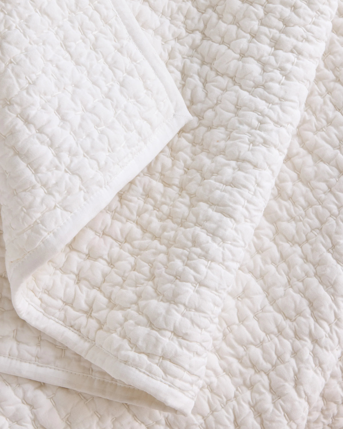 Organic Cotton Hand Stitched Quilt - Twin / Stone