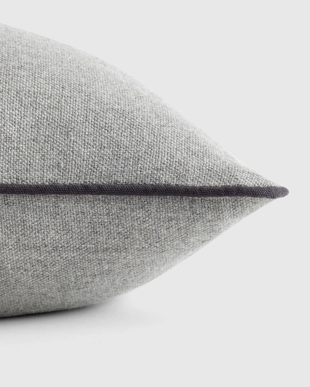 Contrast Piped Wool Pillow Cover - 20x20 / Brick Red/Espresso