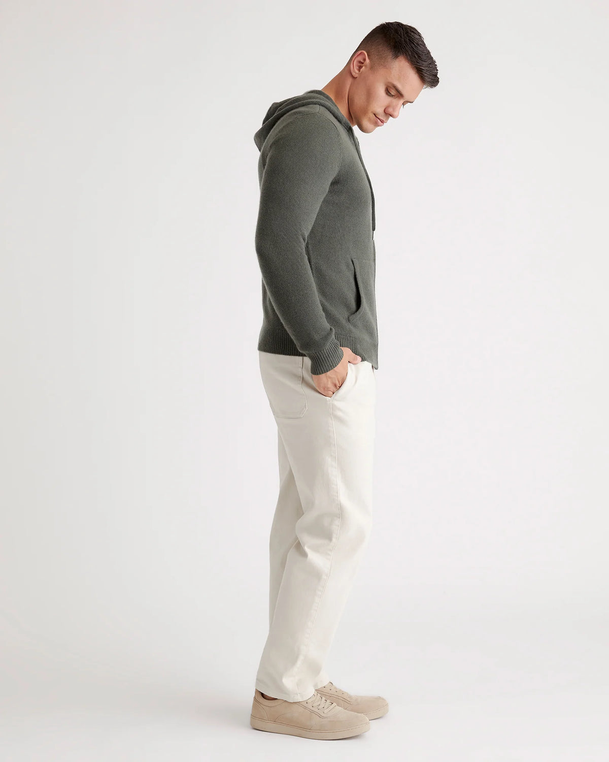 Mongolian Cashmere Full-Zip Hoodie - S / Teak