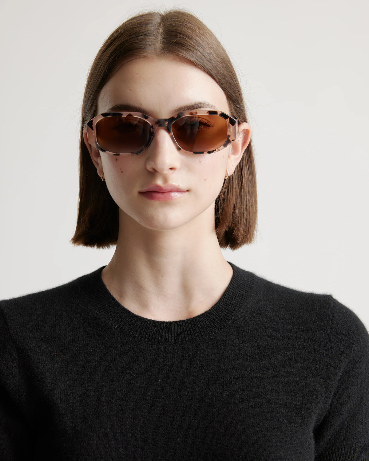Cora Polarized Acetate Sunglasses - Wide / Black with Grey lens