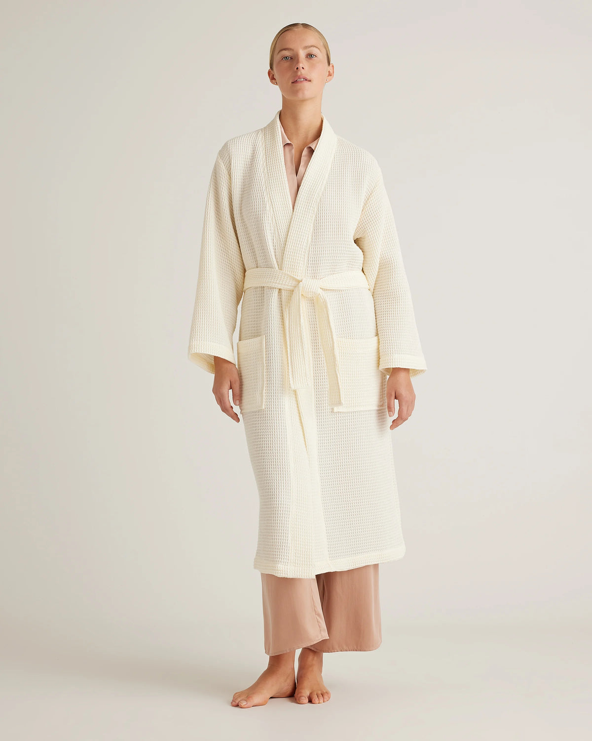 Organic Turkish Waffle Robe - XS / White