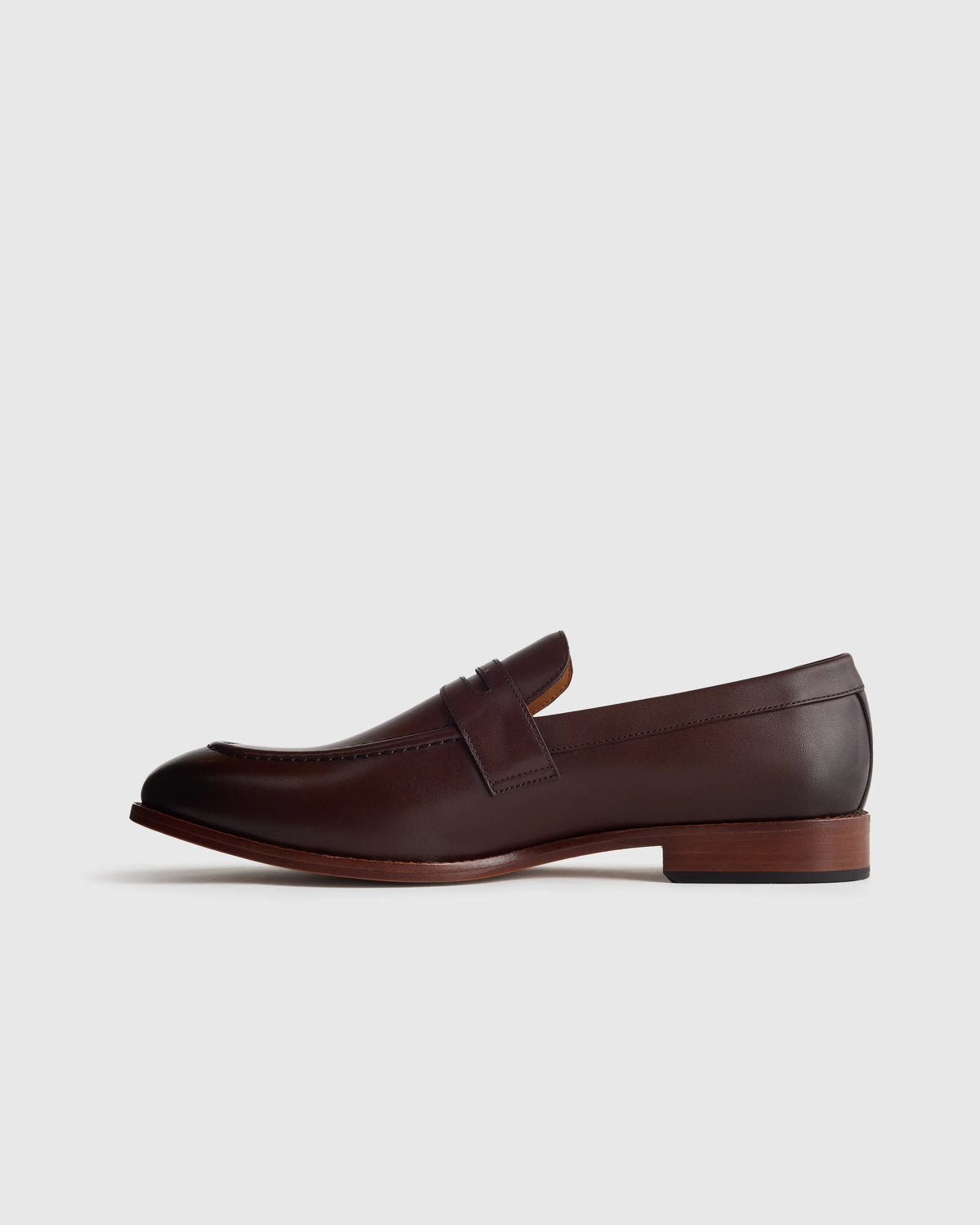 Calfskin Leather Penny Loafer - 7 / Brunette