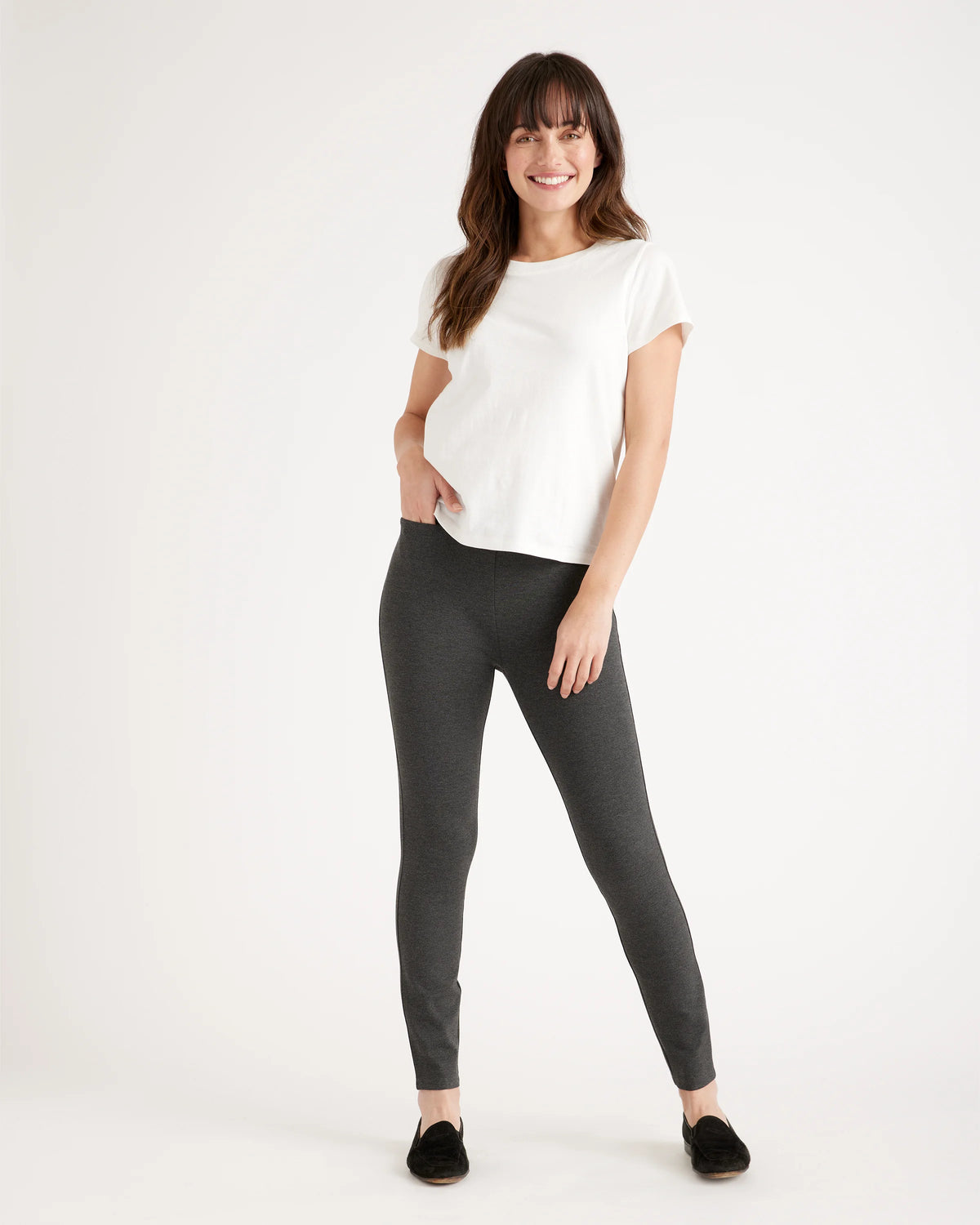Ultra-Stretch Ponte Skinny Pants - XS / Black
