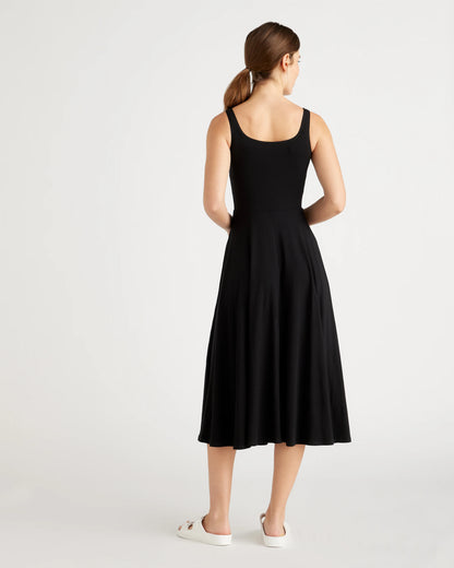 Tencel Jersey Fit & Flare Dress - XS / Dark Olive