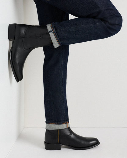 Crafted Leather Western Zip Boot - 7 / Dark Chocolate