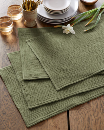 Organic Cotton Gauze Placemats - One Size / Chocolate