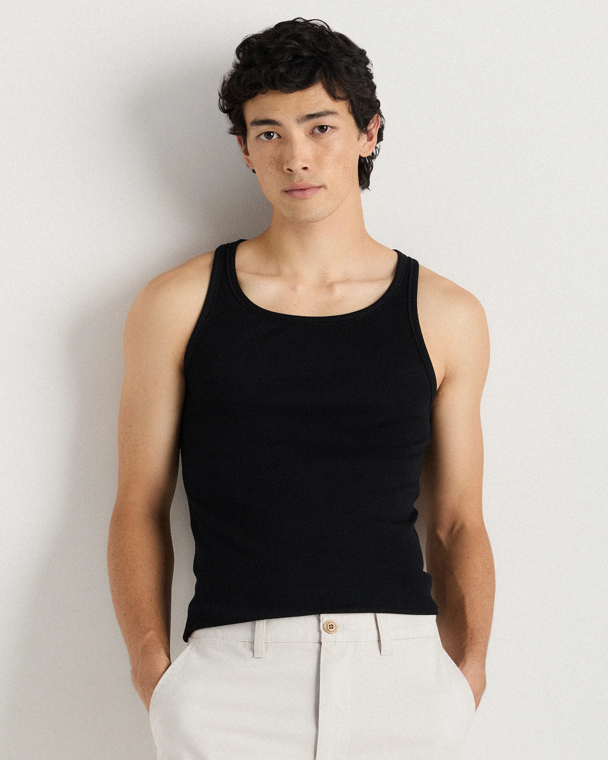 Organic Cotton Ribbed Tank Top (3-Pack) - S / True Black