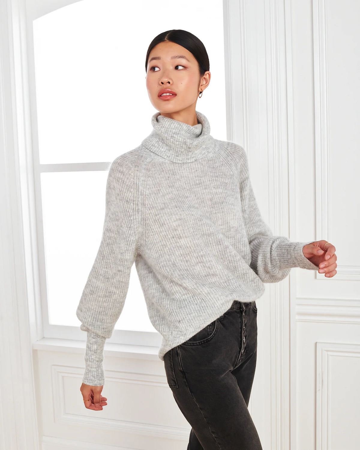 Baby Alpaca-Wool Turtleneck - XS / Light Grey