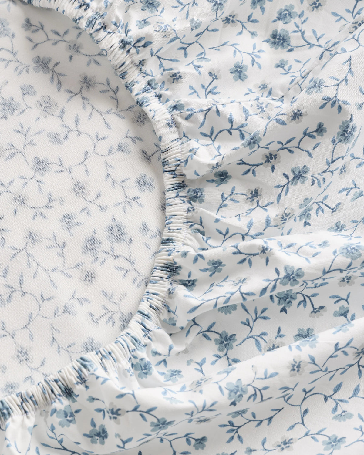 Organic Crisp Percale Floral Sheet Set - Twin / Blue Florette