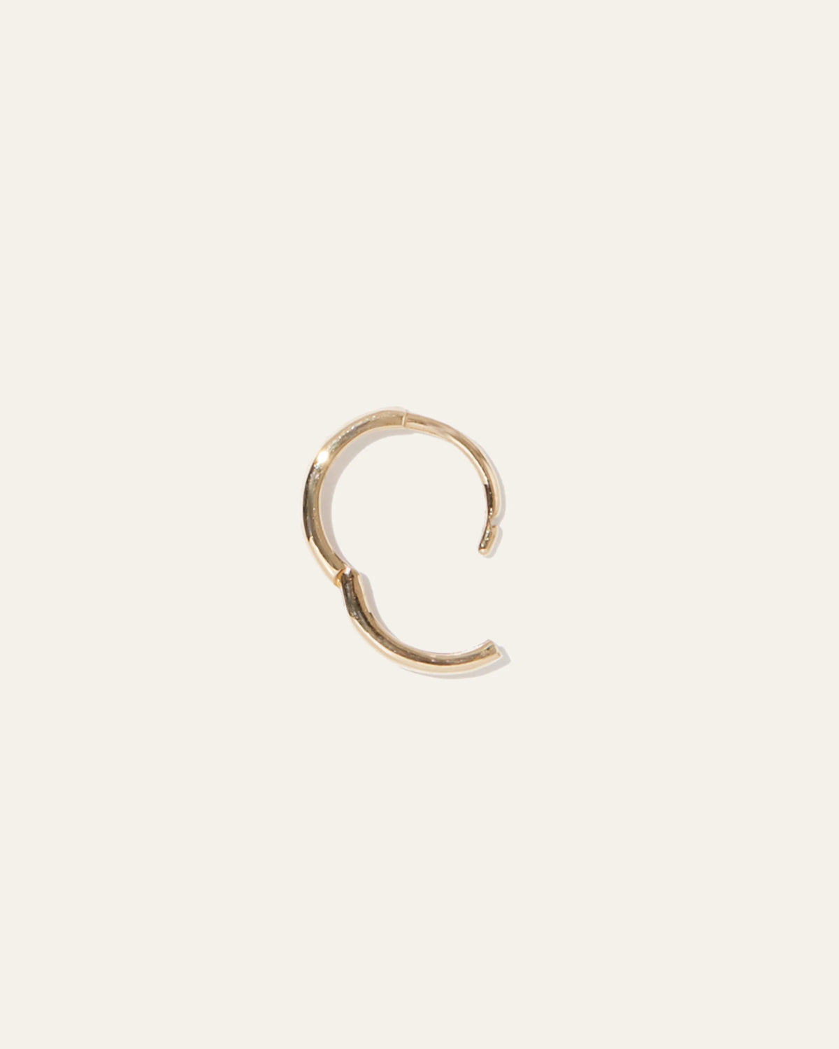 14K Gold Second Piercing Tiny Huggie - Single - One Size / Yellow Gold