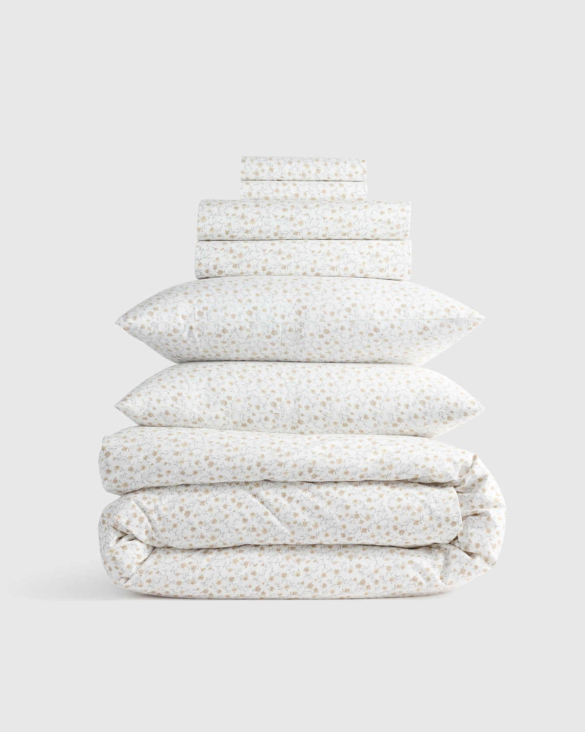 Organic Crisp Percale Deluxe Bedding Bundle - Twin / White