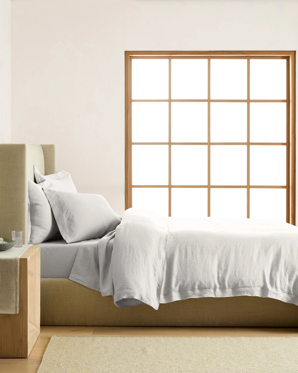 European Linen Double Flange Duvet Cover - Twin / Pine