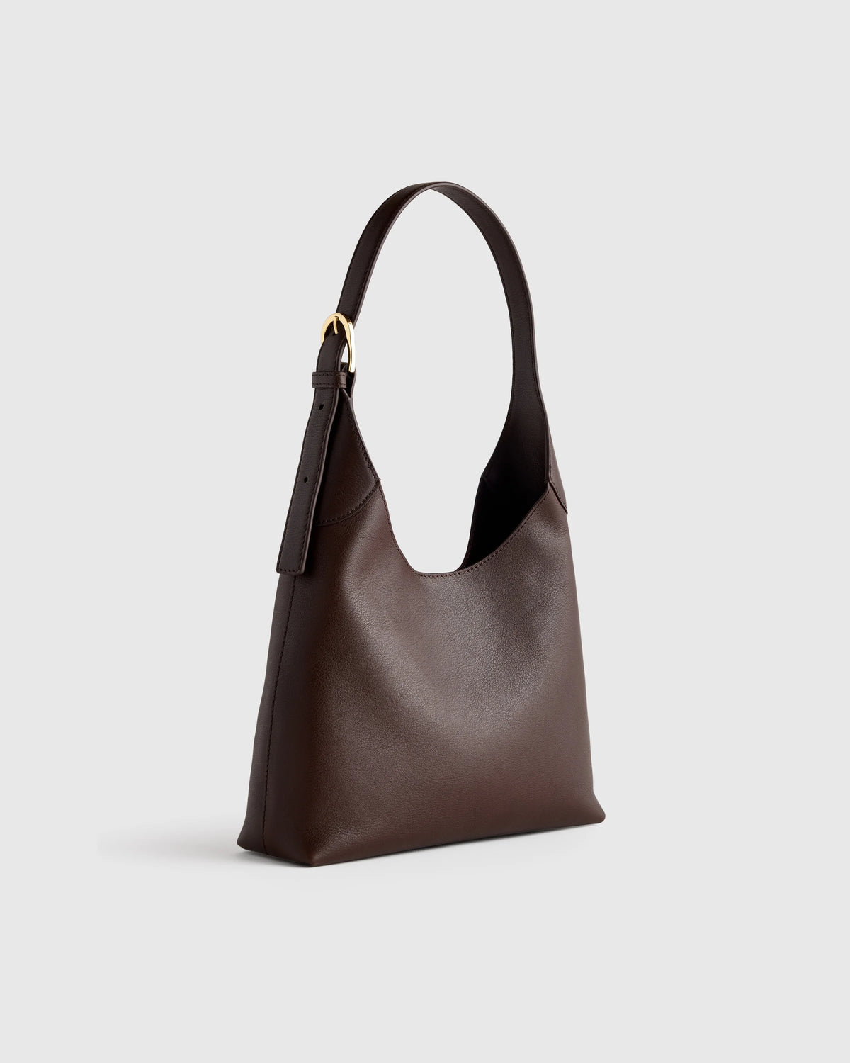 Full-Grain Leather Small Shoulder Bag - One Size / Black