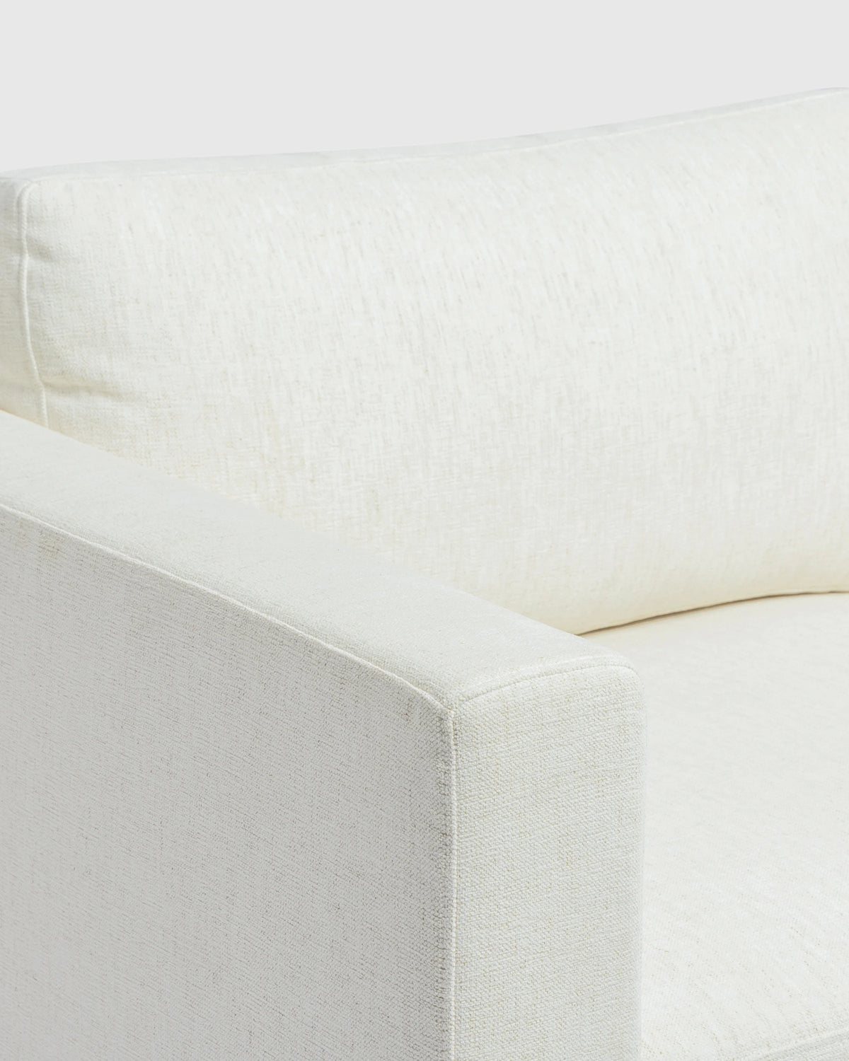 Performance Chenille Linen Blend Accent Chair with Solid Oak Base - One Size / Snow