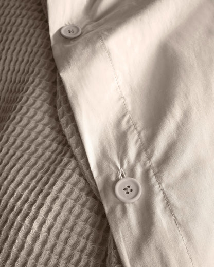 Organic Waffle Duvet Cover Set - Twin / White