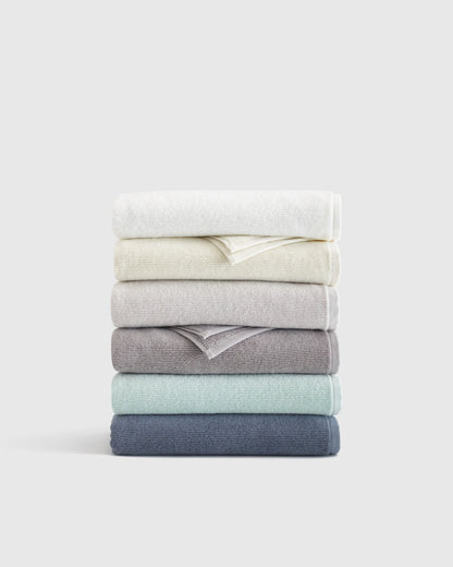 Turkish Ribbed Quick Dry Bath Towel Bundle - One Size / White