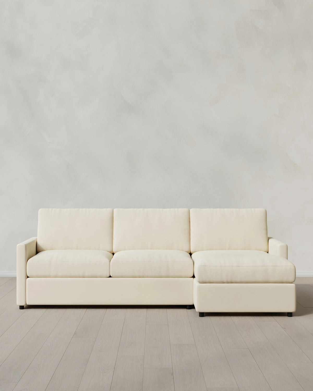 Brennan Chaise Sectional in Performance Velvet - Right Arm / Pine