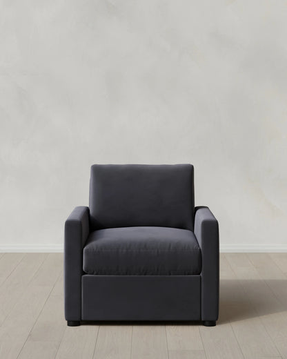 Brennan Accent Chair in Performance Velvet - One Size / Pine