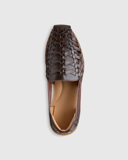 Handcrafted Leather Huarache Sandal - 7 / Brandy