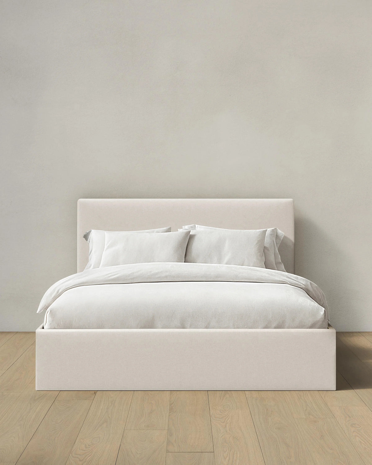 Square Bed in Performance Linen - Full / Ivory
