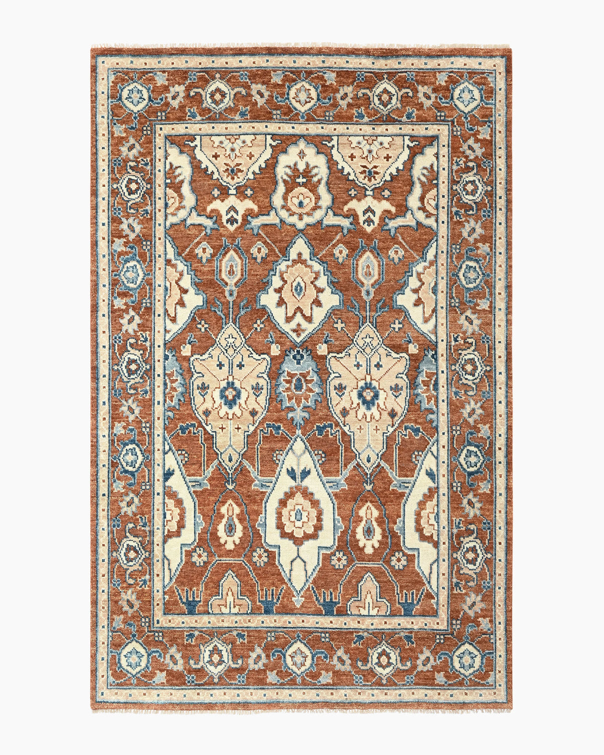 Calypso Hand-Knotted Wool Rug - 3' x 5' / Rust