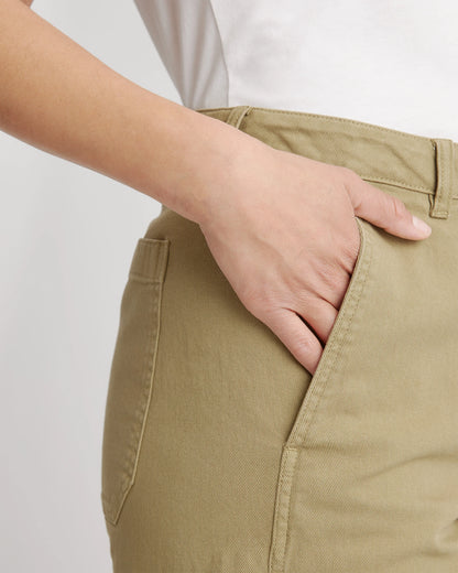 Organic Stretch Cotton Twill Barrel Pants - 0 / Olive