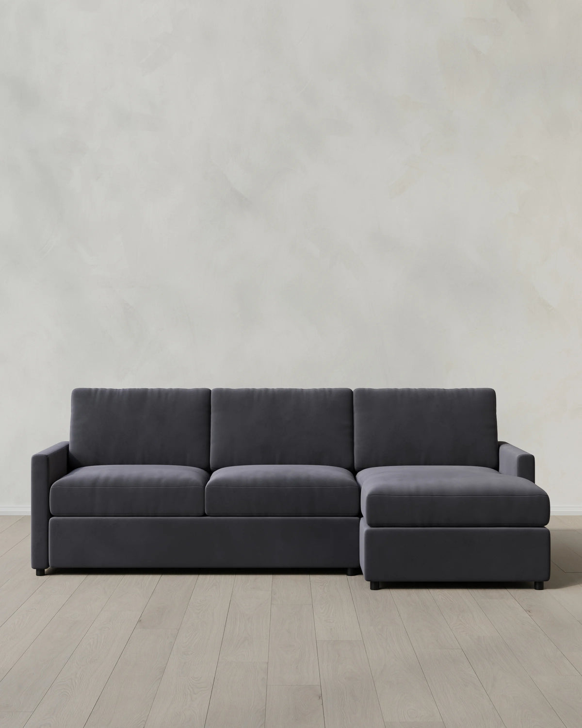 Brennan Chaise Sectional in Performance Velvet - Right Arm / Pine