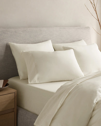 Organic Crisp Percale Duvet Cover Set - Twin / Espresso